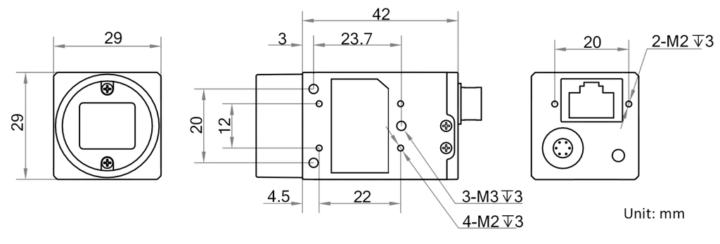 MV-CA050-12GC dimensions (mm)
