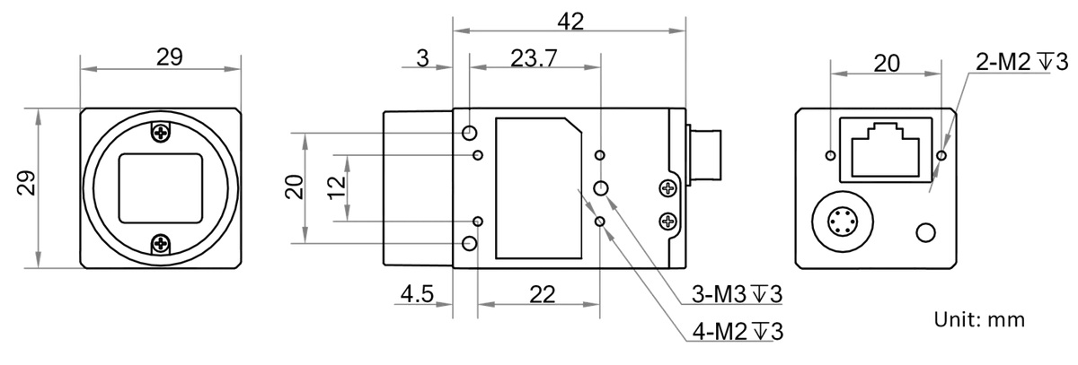 MV-CA050-12GC dimensions (mm)