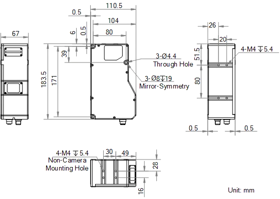 MV-DP4180-03P dimensions (mm)