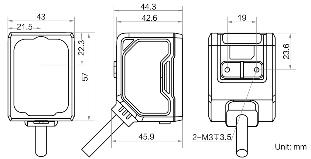 MV-SC3013XC-05M-MED dimensions (mm)
