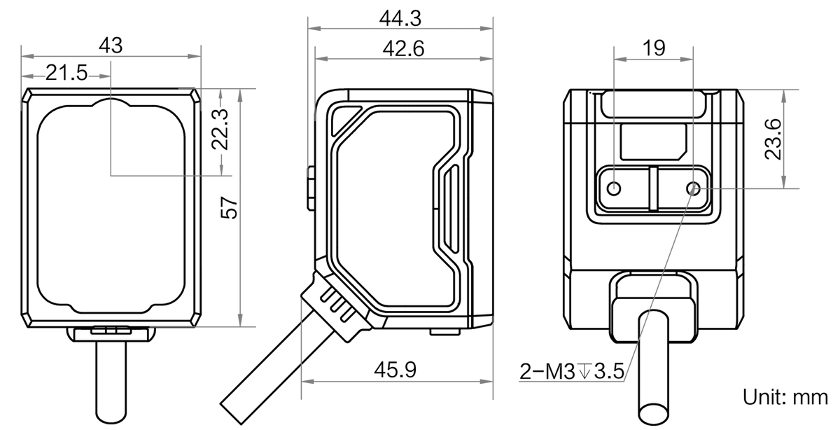 MV-SC3013XC-05M-MED dimensions (mm)