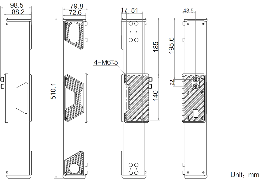 MV-FA1415 dimensions (mm)