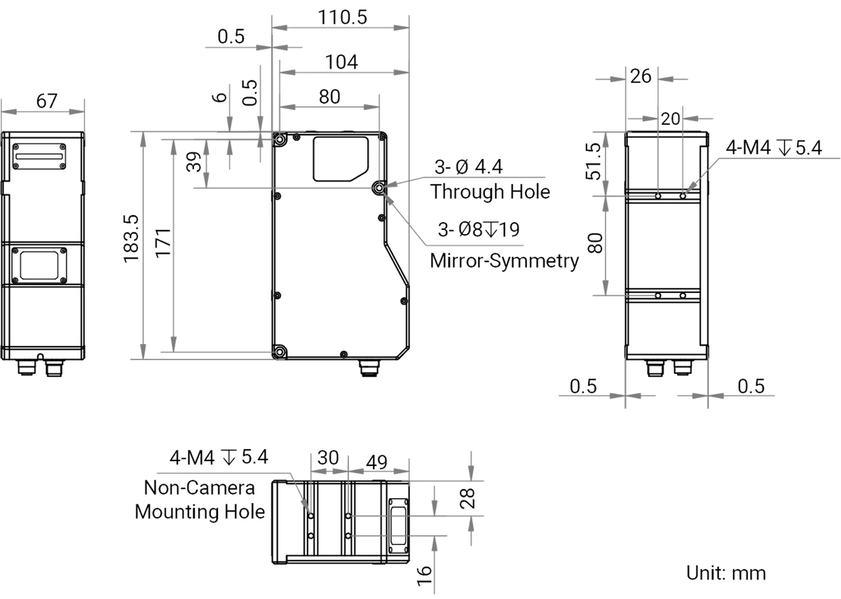 MV-DP4180-01P dimensions (mm)