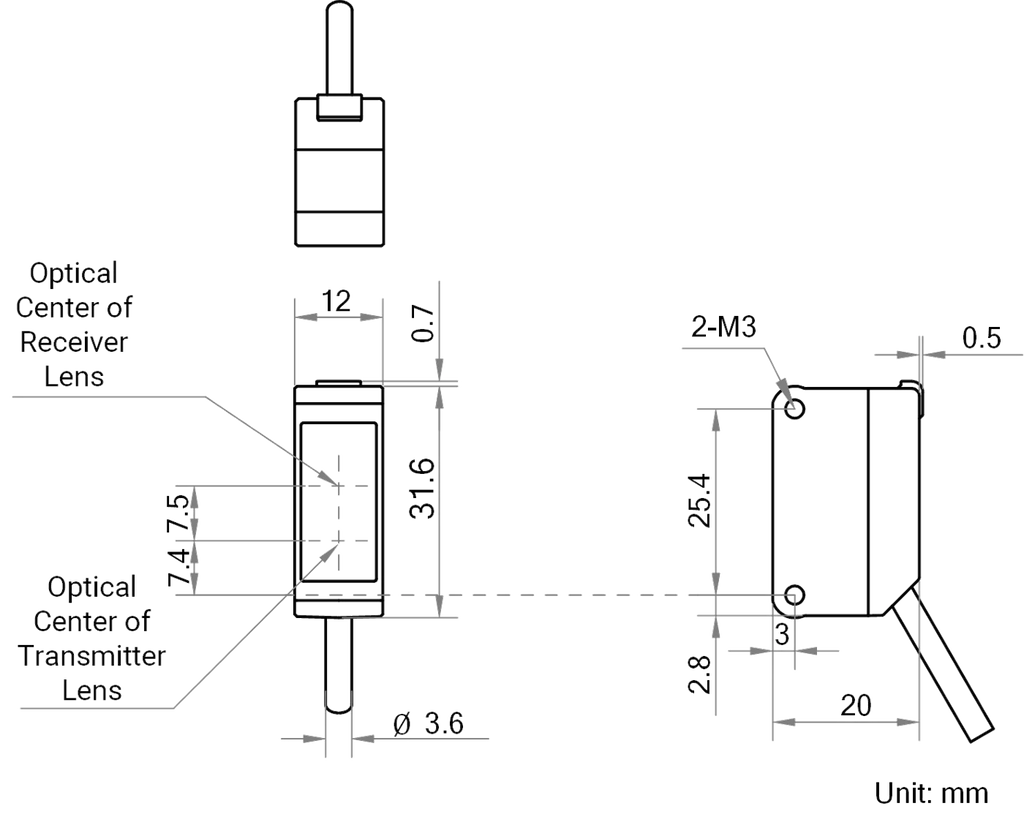 MV-PE5301 dimensions (mm)