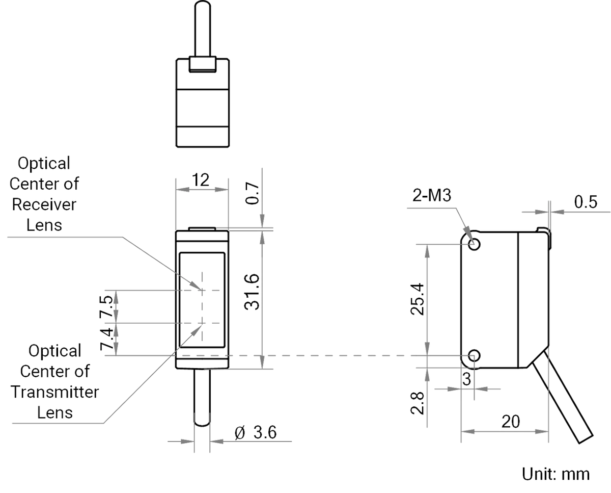 MV-PE5301 dimensions (mm)