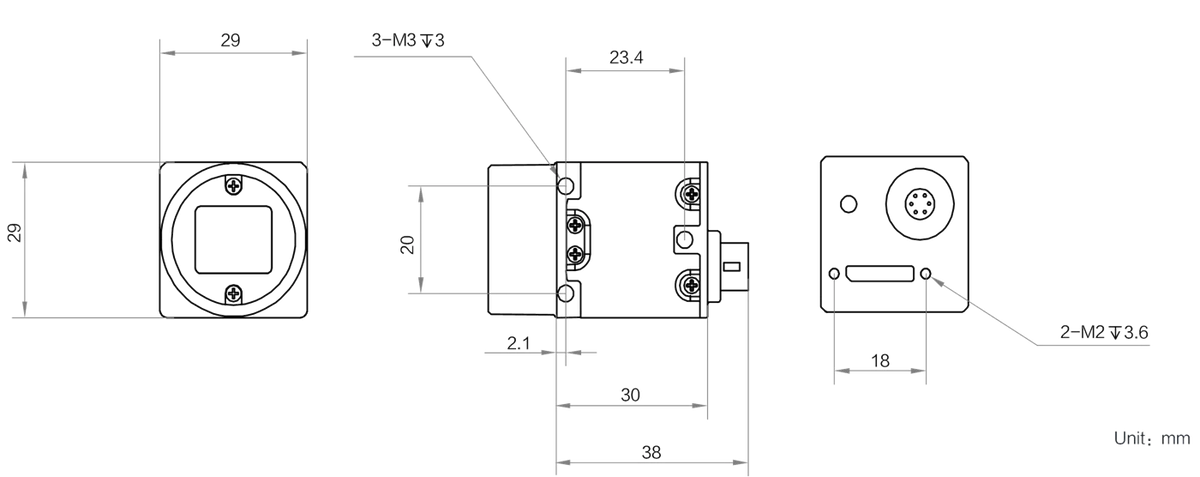 MV-CU013-A1UC dimensions (mm)