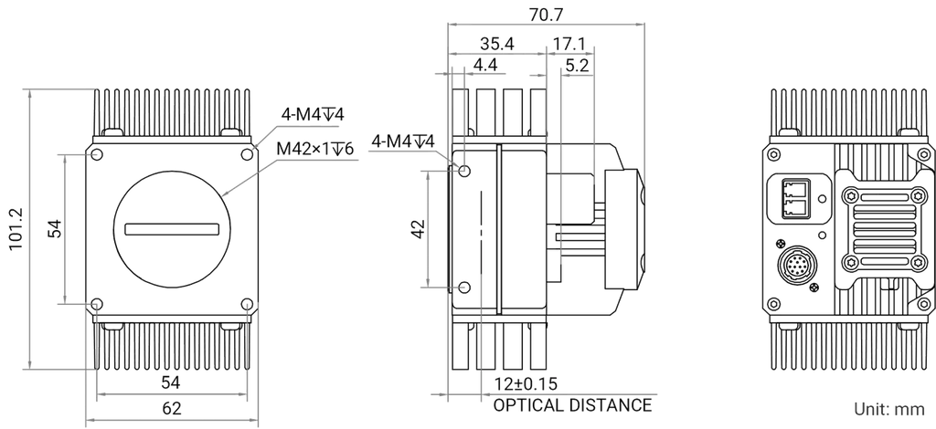 MV-CL042-91FM dimensions (mm)