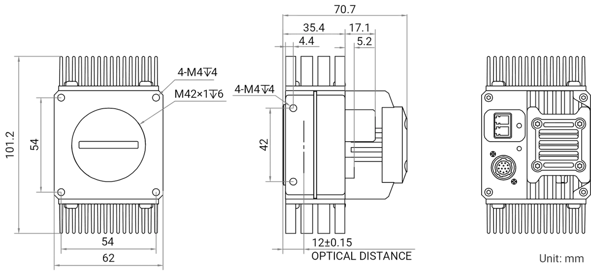 MV-CL042-91FM dimensions (mm)