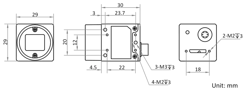 MV-CA004-10UM dimensions (mm)