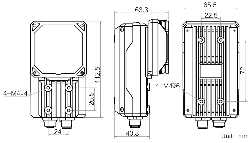 HIK-AJ9900/8 dimensions (mm)