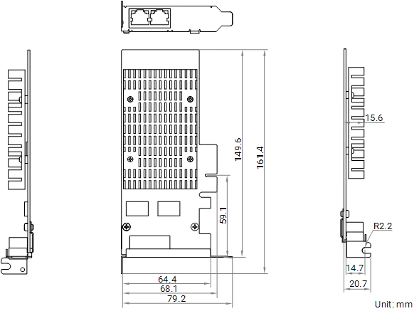 MV-GE2002L V2.0 dimensions (mm)