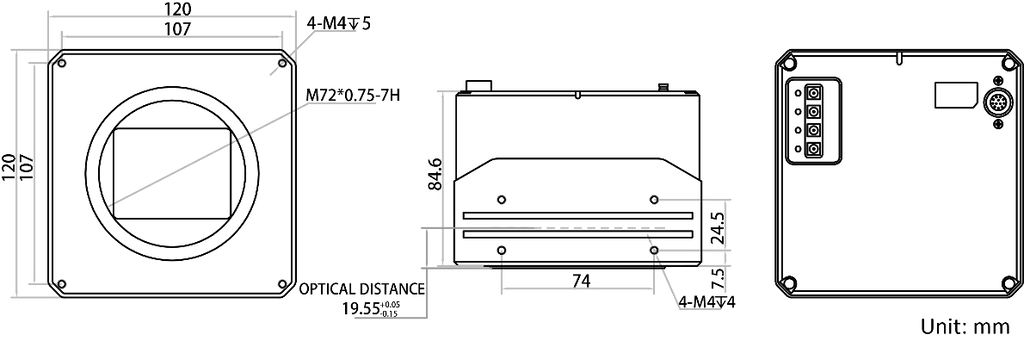 MV-CH1510-11XM-M72-TF dimensions (mm)