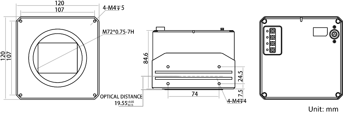 MV-CH1510-10XM-M72-NF dimensions (mm)