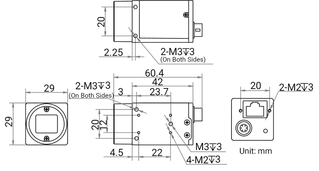MV-CS032-60GM V5 dimensions (mm)