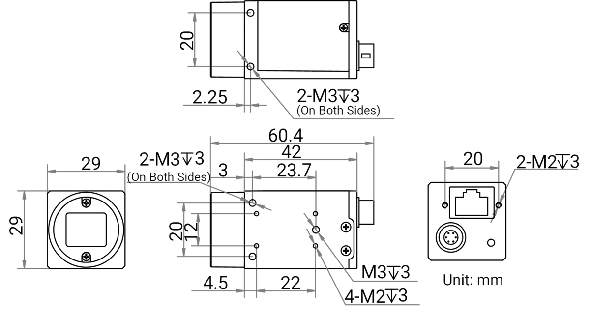 MV-CS032-60GM V5 dimensions (mm)