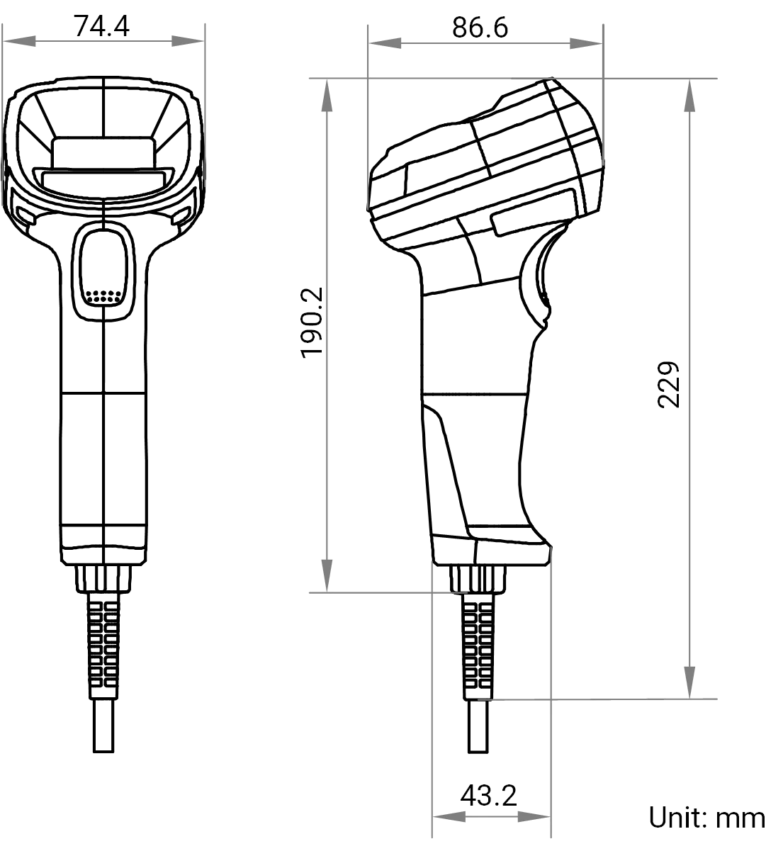MV-IDH3000/13SR/05RN/U dimensions (mm)