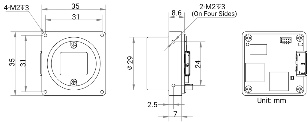 MV-CB016-10UM-C dimensions (mm)