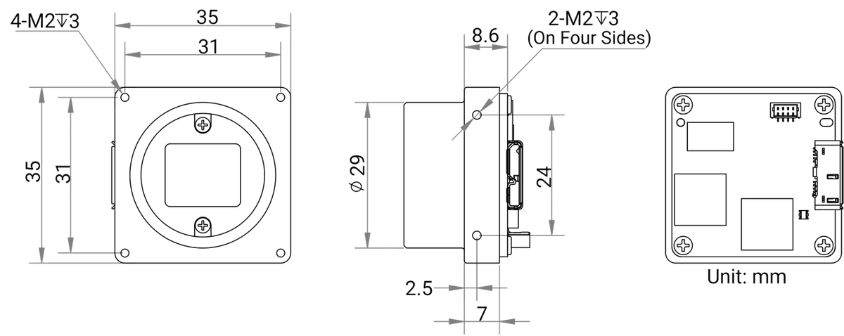 MV-CB016-10UM-C dimensions (mm)
