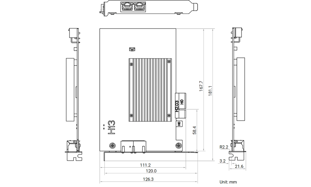 MV-GE4002 dimensions (mm)