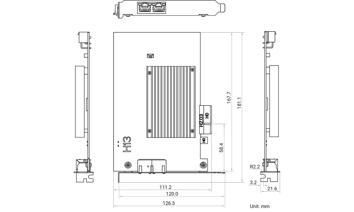 MV-GE4002 dimensions (mm)