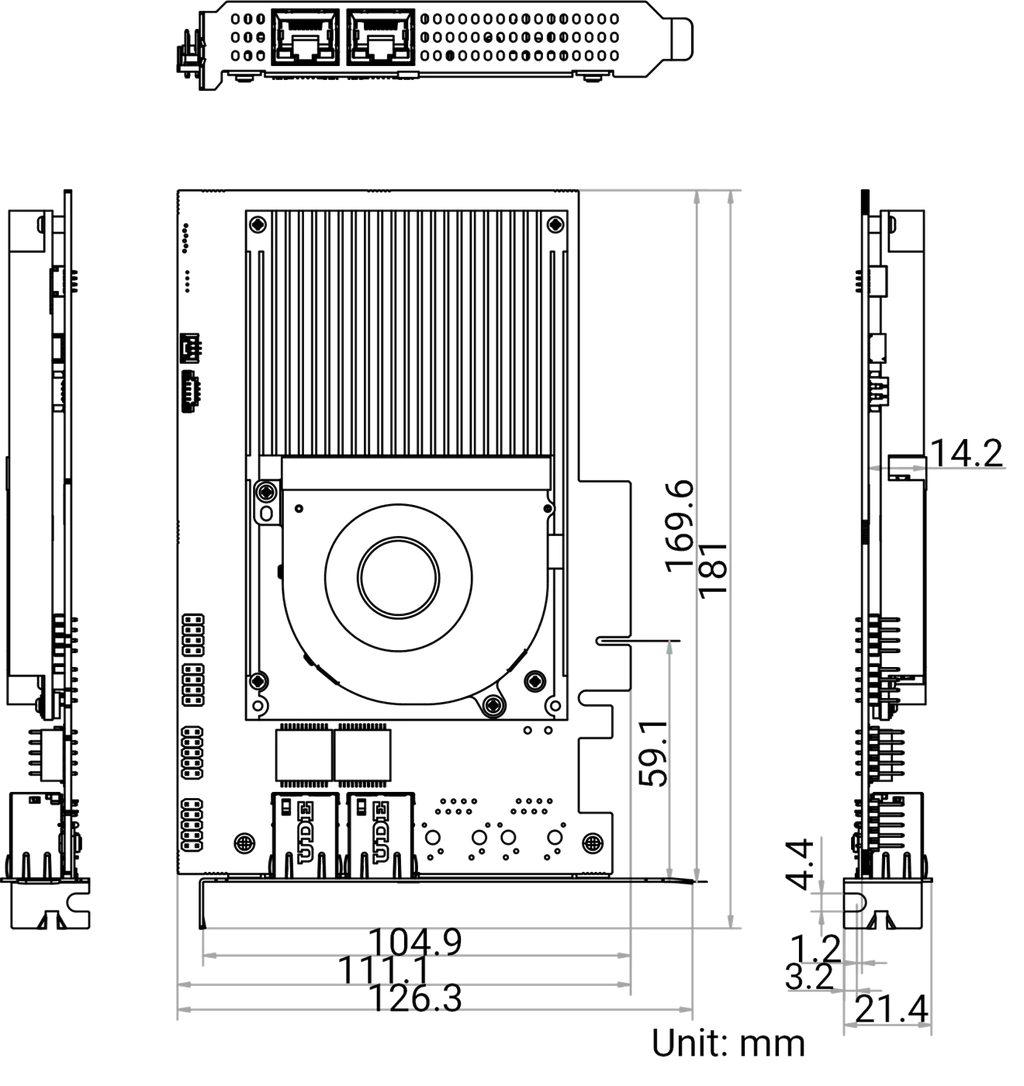 MV-GT1002 dimensions (mm)