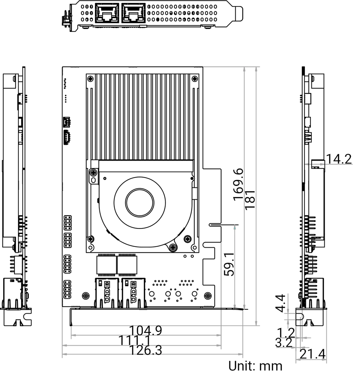 MV-GT1002 dimensions (mm)