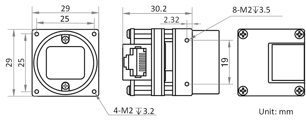 MV-CB016-10GM-S dimensions (mm)