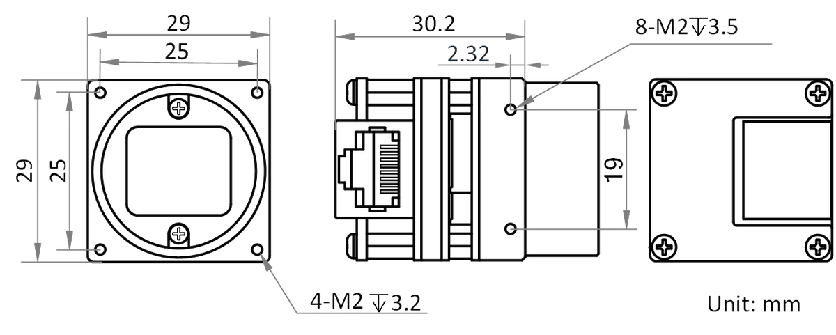 MV-CB016-10GM-S dimensions (mm)