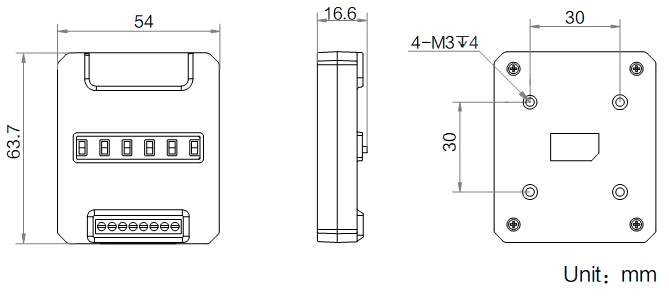 MV-IDA-IO-33 dimensions (mm)