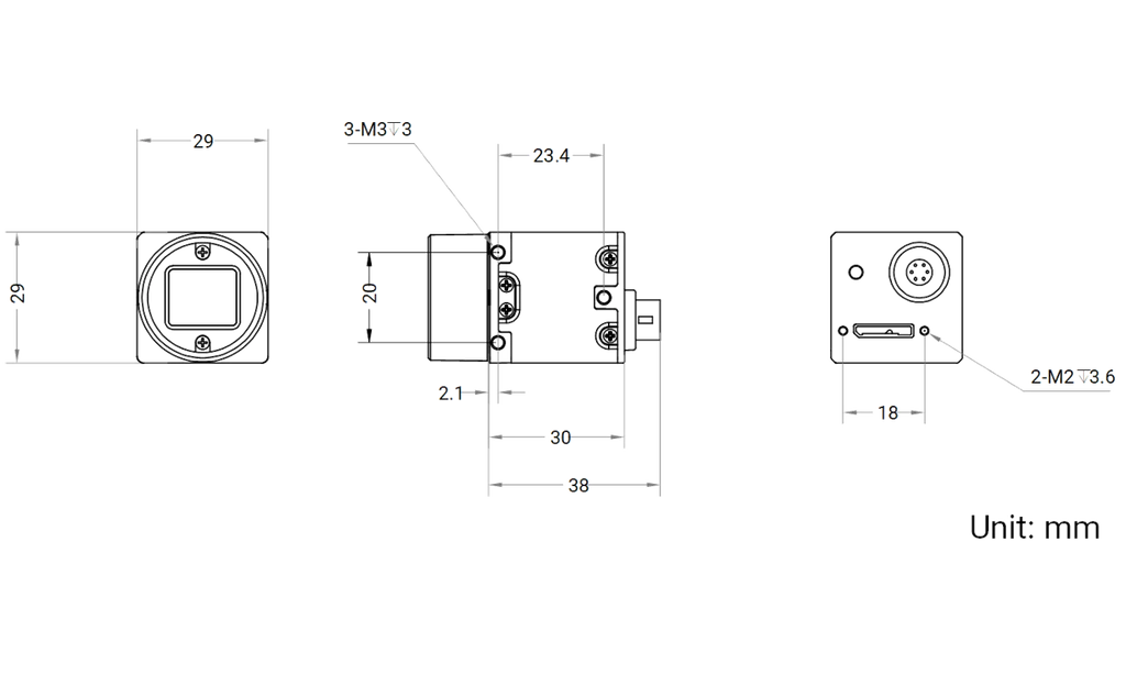 MV-CU200-20UC dimensions (mm)
