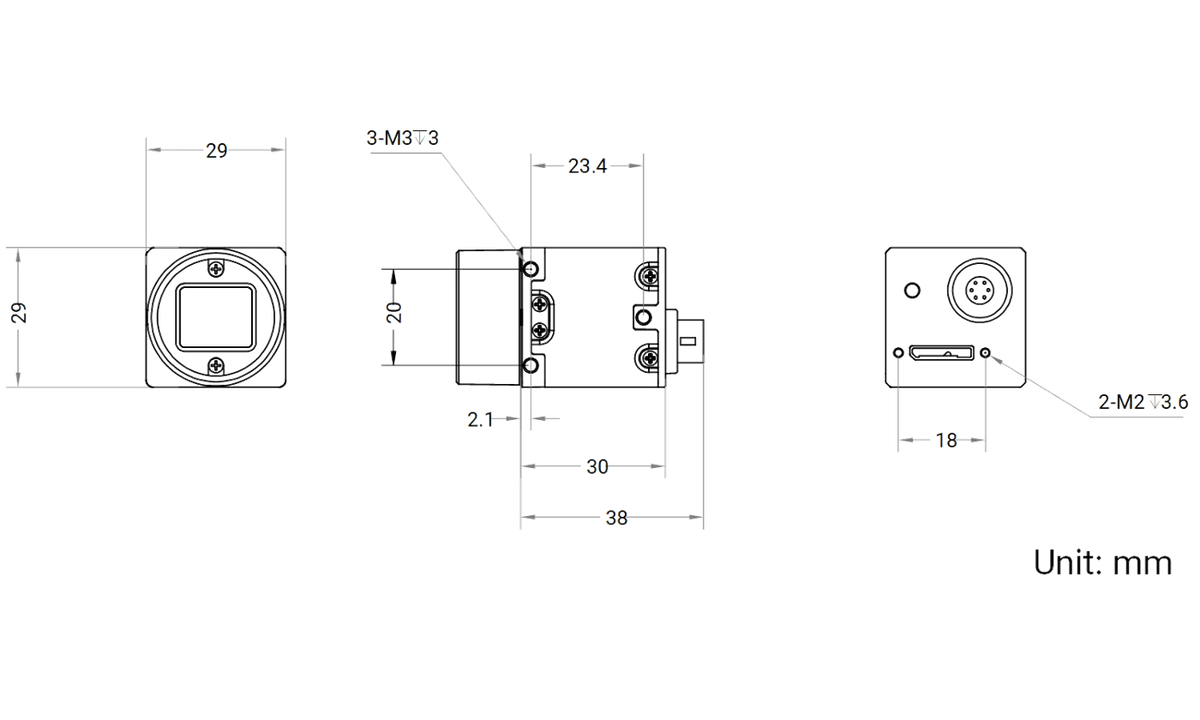 MV-CU200-20UC dimensions (mm)