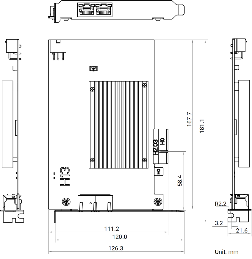 MV-GE4002P dimensions (mm)