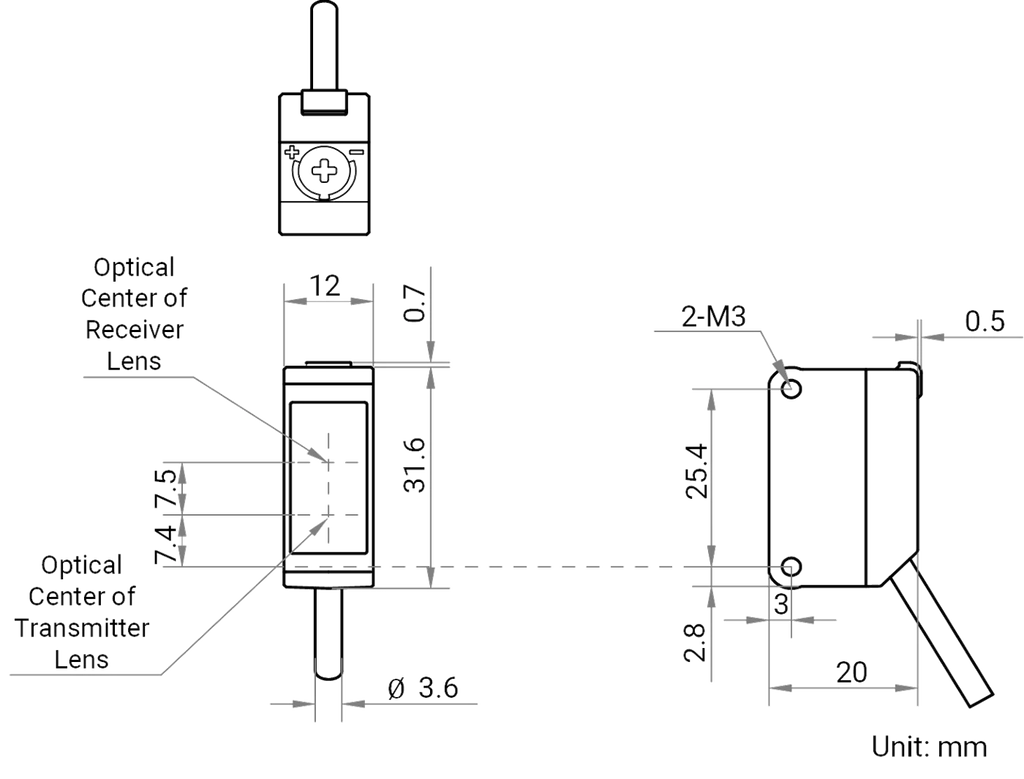 MV-PE5603 dimensions (mm)