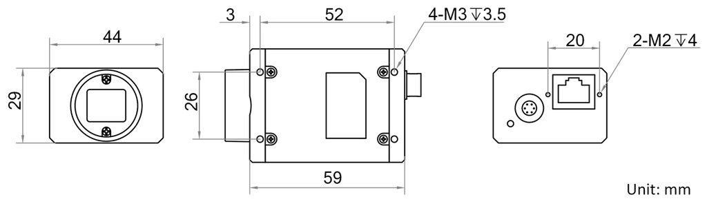 MV-CE200-10GM dimensions (mm)