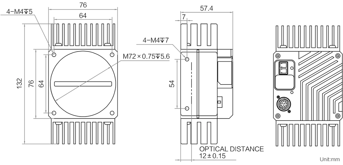 MV-CL162-91F1M (V2.0) dimensions (mm)