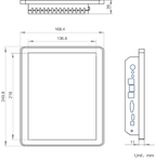 MV-VT1010C-4G-128G-121-X dimensions (mm)