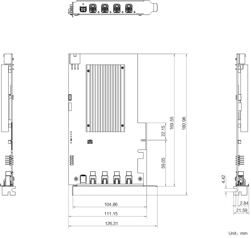 MV-GA1004 dimensions (mm)