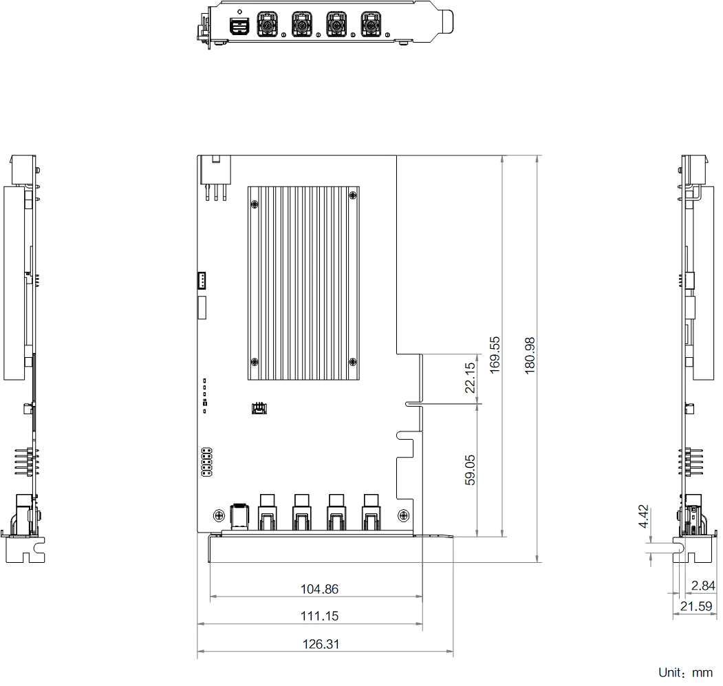 MV-GA1004 dimensions (mm)