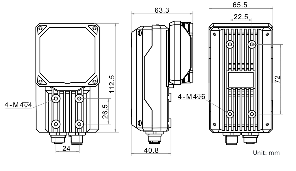 MV-ID5050M-25S-WBN dimensions (mm)