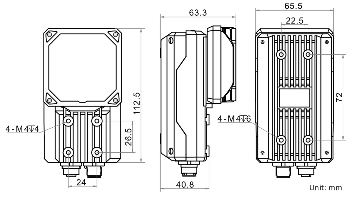 MV-ID5050M-25S-WBN dimensions (mm)
