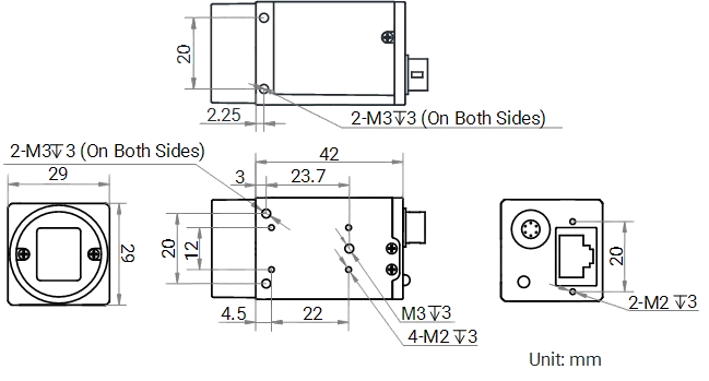 MV-CS020-60GM dimensions (mm)