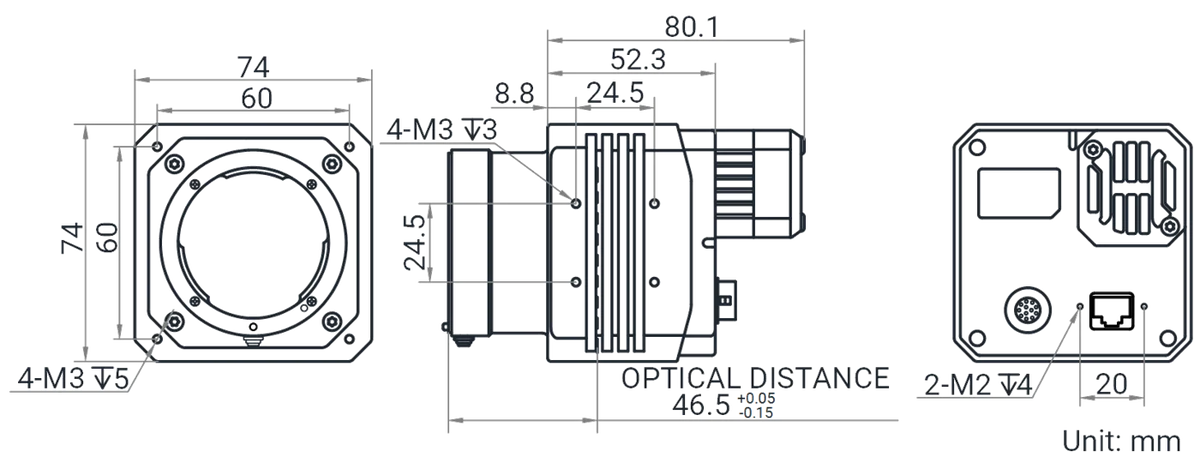MV-CH310-10GM-F-NF dimensions (mm)