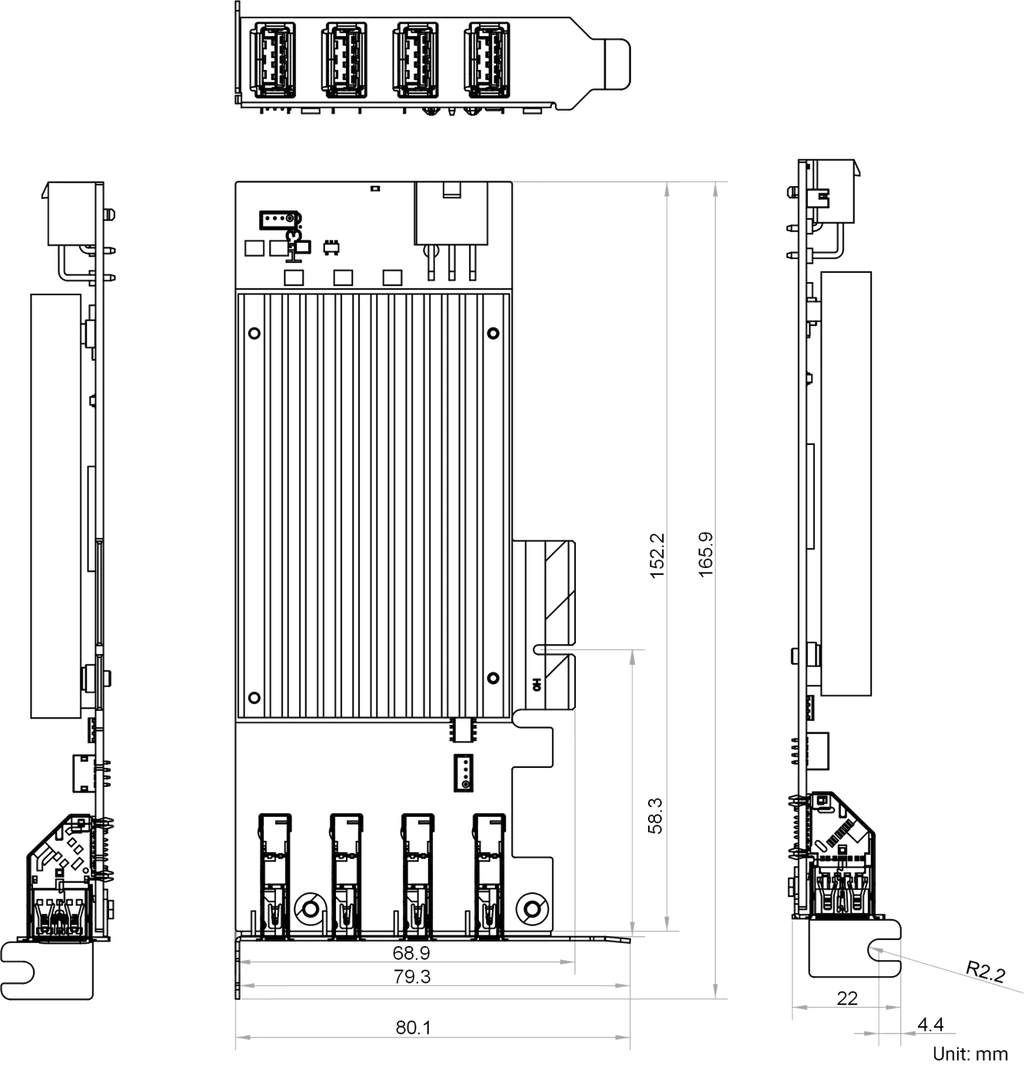 MV-GU2204L dimensions (mm)