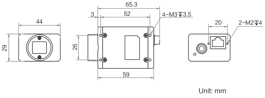 MV-Semi250H dimensions (mm)