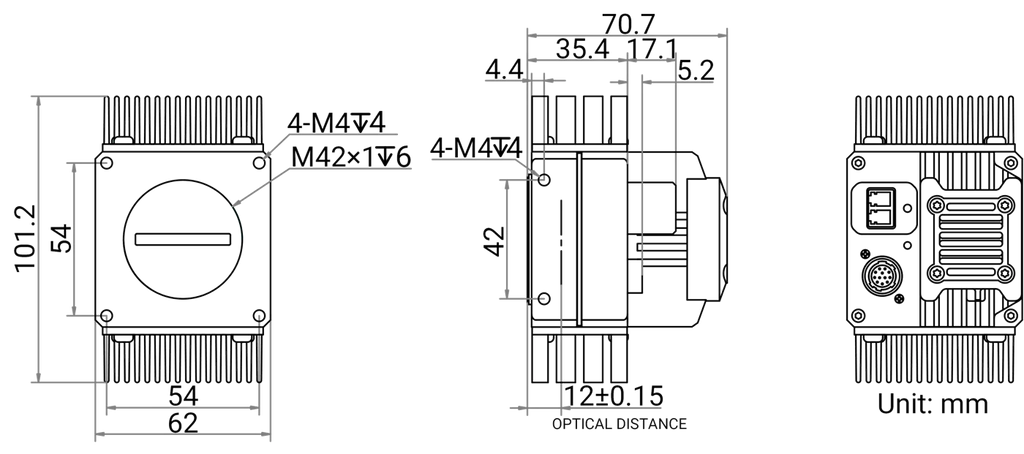 MV-CL042-91FC dimensions (mm)