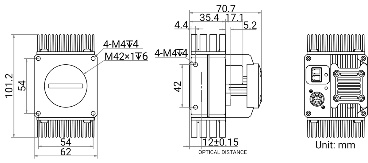 MV-CL042-91FC dimensions (mm)