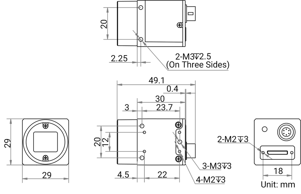 MV-CH120-20UM dimensions (mm)