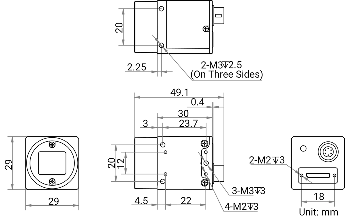 MV-CH120-20UM dimensions (mm)