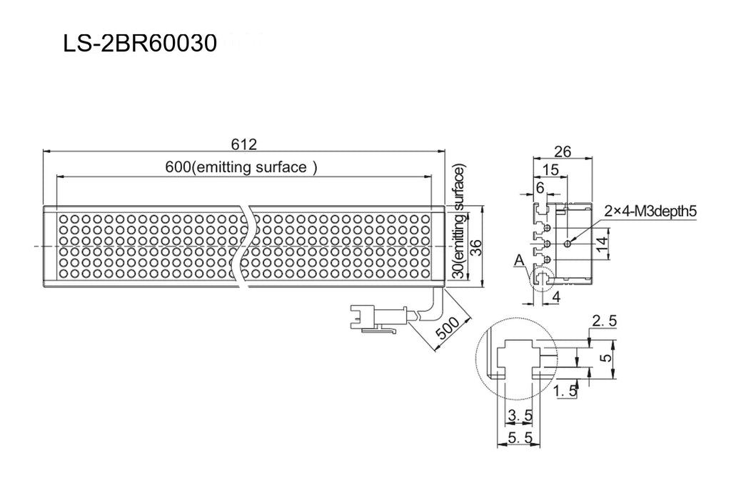 LS-2BR60030 dimensions (mm)