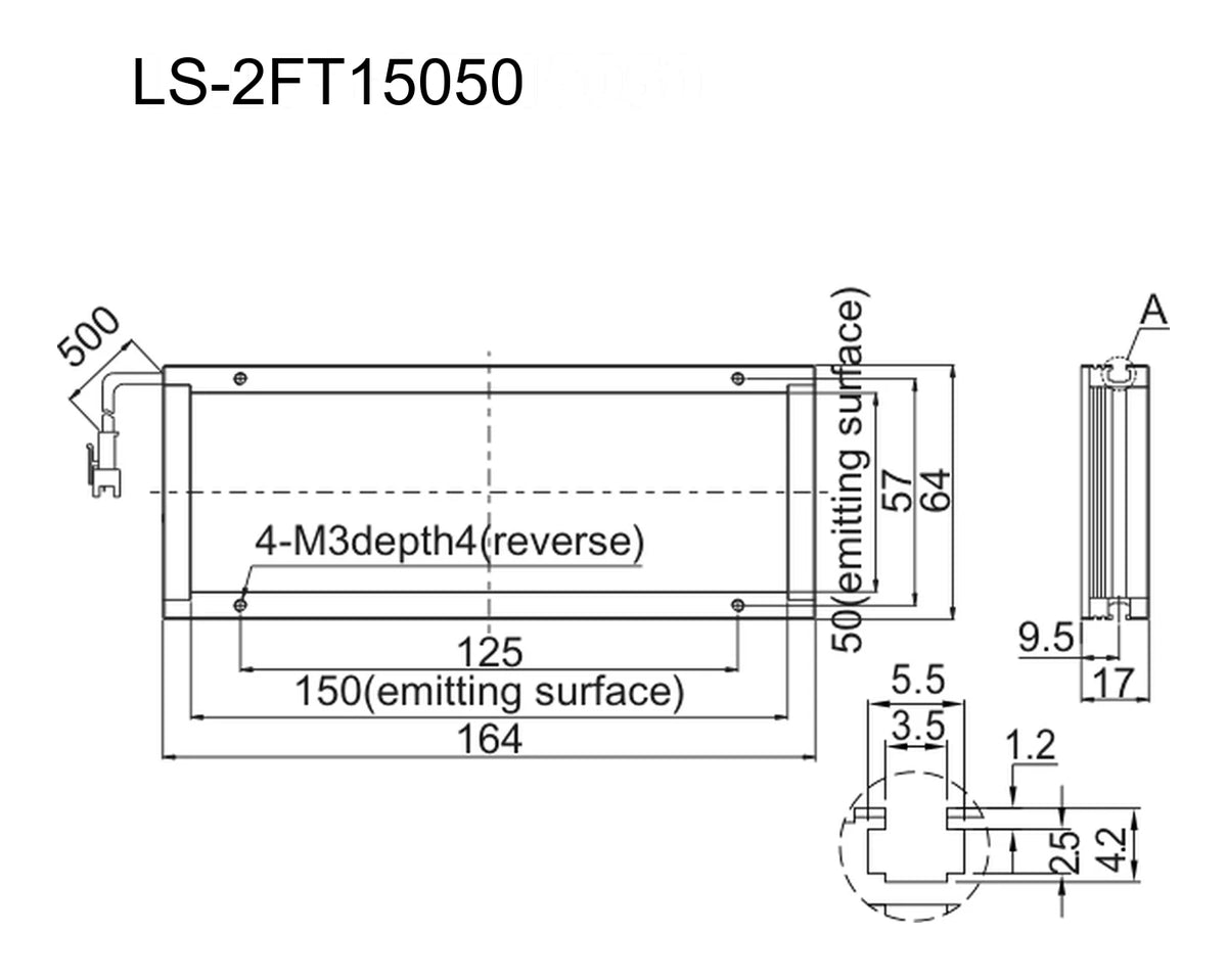 LS-2FT15050 dimensions (mm)